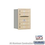 Salsbury Industries 3706S-04SRU-04-RU 4C Horizontal Mailbox 6 Door High Rear Loading USPS Access Sandstone