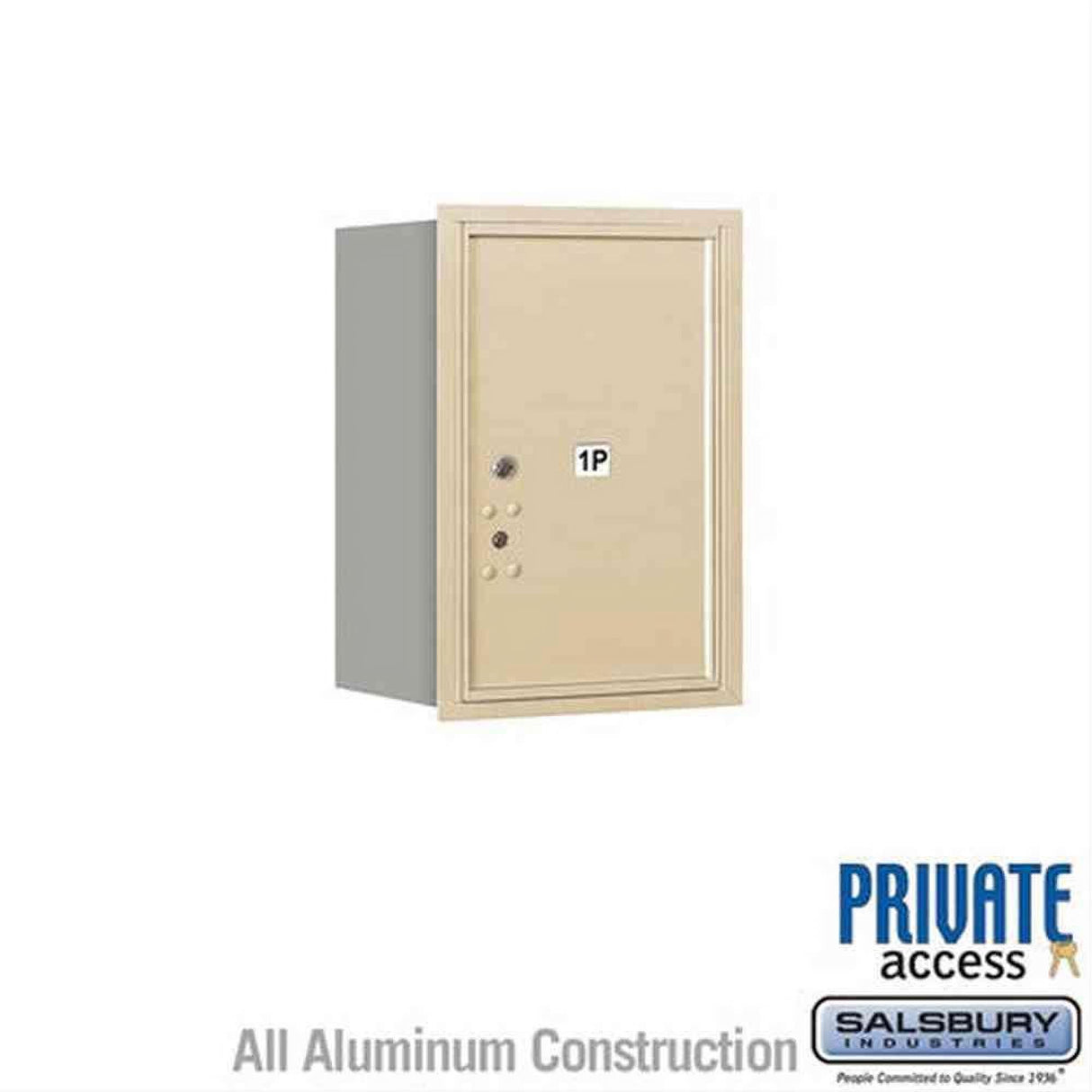Salsbury Industries 3706S-1PSRP-1P-RP 4C Horizontal Mailbox 6 Door High Rear Loading Private Access Sandstone