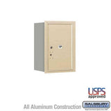 Salsbury Industries 3706S-1PSRU-1P-RU 4C Horizontal Mailbox 6 Door High Rear Loading USPS Access Sandstone