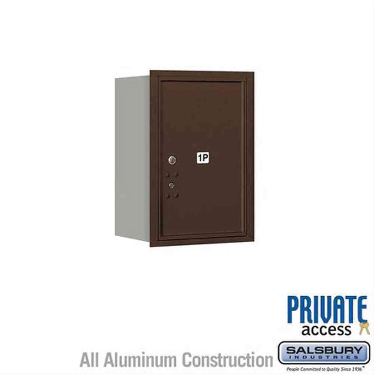 Salsbury Industries 3706S-1PZRP-1P-RP 4C Horizontal Mailbox 6 Door High Rear Loading Private Access Bronze