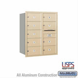 Salsbury Industries 3710D-09SRU-09-RU 4C Horizontal Mailbox 10 Door High Rear Loading USPS Access Sandstone