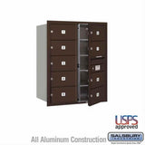 Salsbury Industries 3710D-09ZFU-09-FU 4C Horizontal Mailbox 10 Door High Front Loading USPS Access Bronze