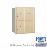 Salsbury Industries 3710D-4PSRP-4P-RP 4C Horizontal Mailbox 10 Door High Rear Loading Private Access Sandstone