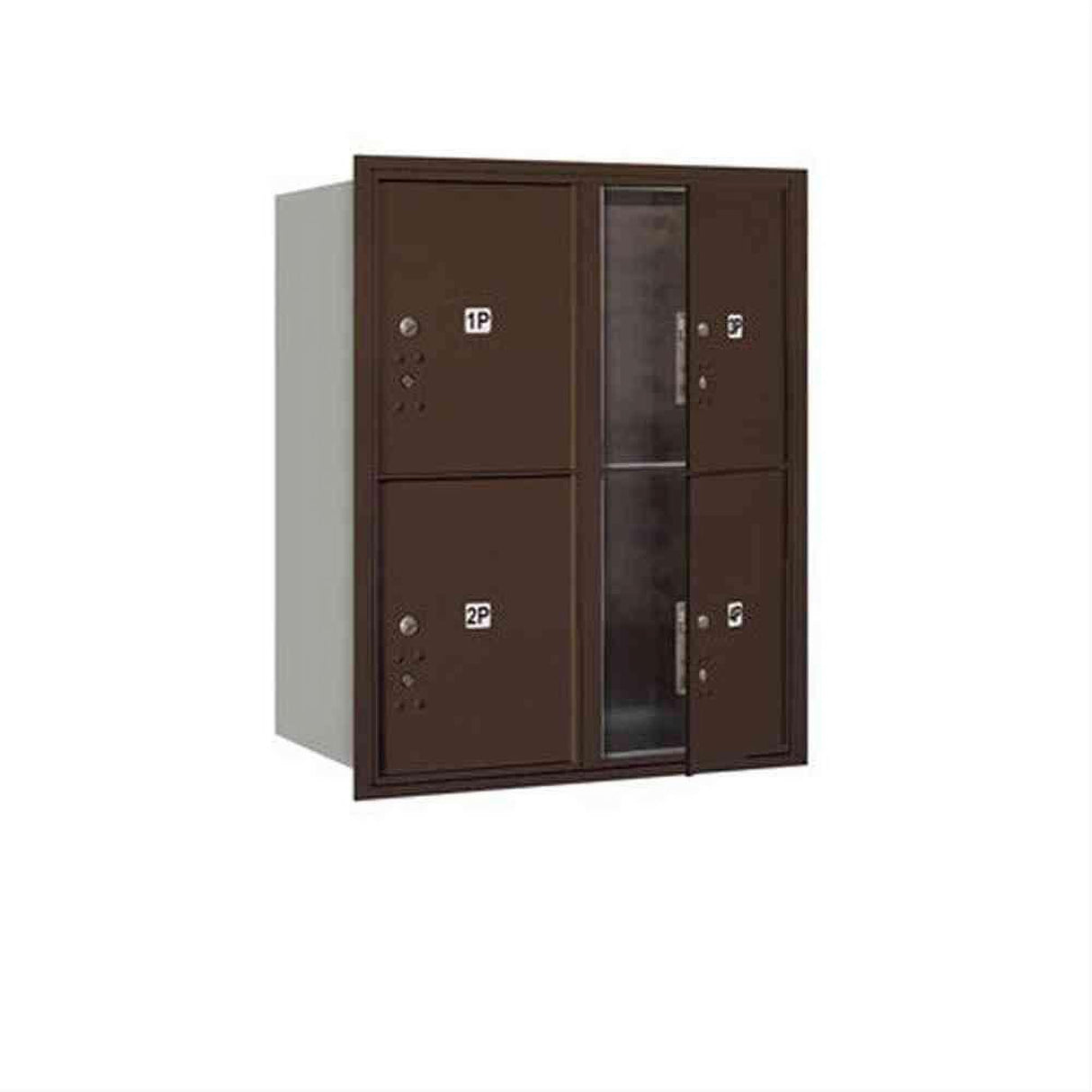 Salsbury Industries 3710D-4PZFU-4P-FU 4C Horizontal Mailbox 10 Door High Front Loading USPS Access Bronze