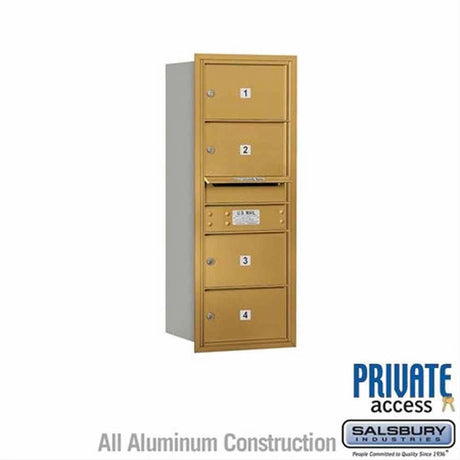 Salsbury Industries 3710S-04GRP-04-RP 4C Horizontal Mailbox 10 Door High Rear Loading Private Access Gold