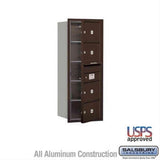Salsbury Industries 3710S-04ZFU-04-FU 4C Horizontal Mailbox 10 Door High Front Loading USPS Access Bronze