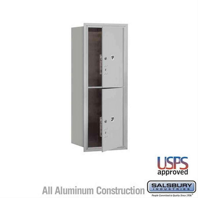Salsbury Industries 3710S-2PAFU-2P-FU 4C Horizontal Mailbox 10 Door High Front Loading USPS Access Aluminum