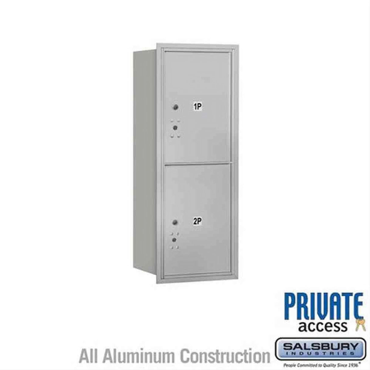 Salsbury Industries 3710S-2PARP-2P-RP 4C Horizontal Mailbox 10 Door High Rear Loading Private Access Aluminum
