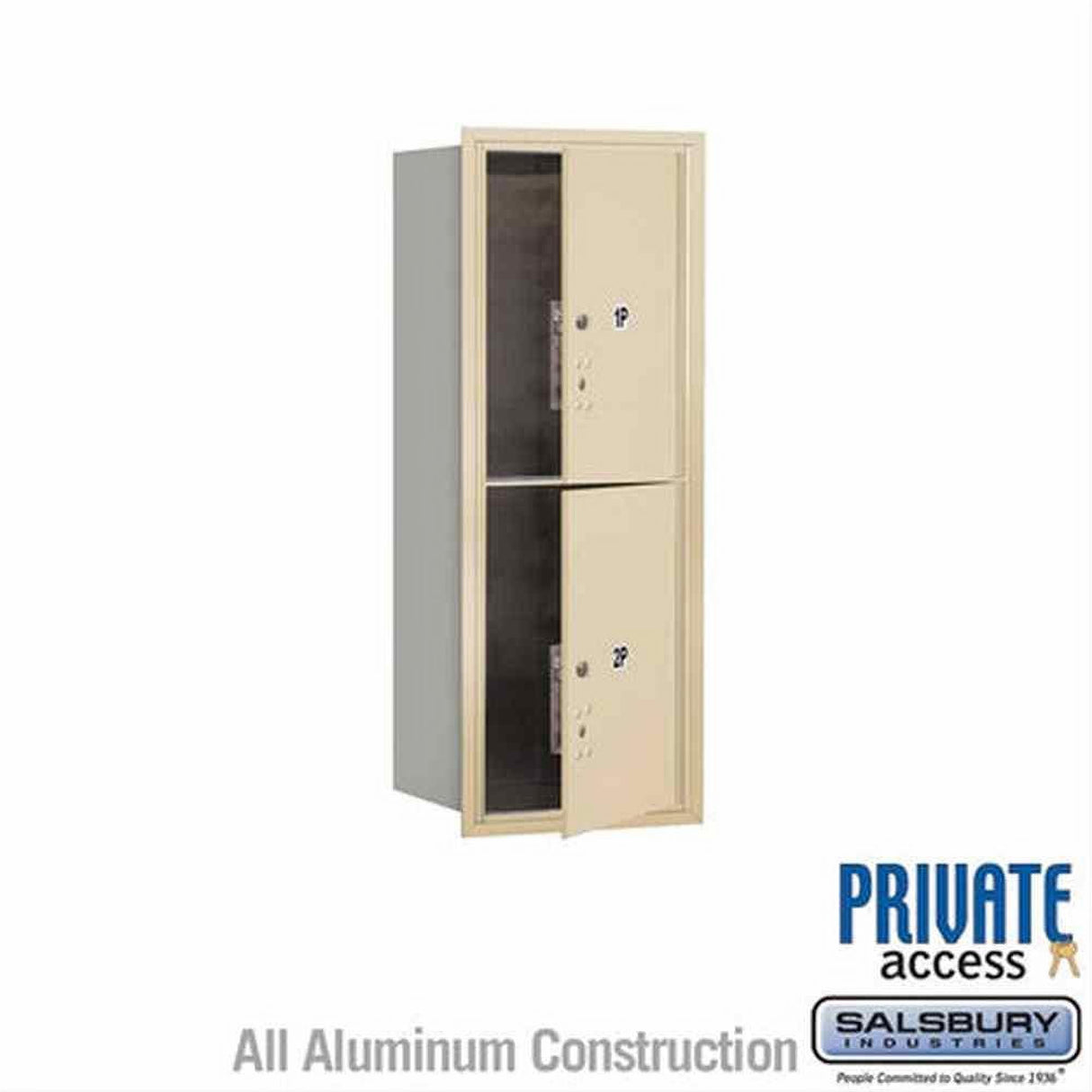 Salsbury Industries 3710S-2PSFP-2P-FP 4C Horizontal Mailbox 10 Door High Front Loading Private Access Sandstone