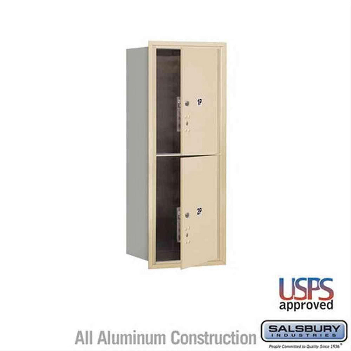 Salsbury Industries 3710S-2PSFU-2P-FU 4C Horizontal Mailbox 10 Door High Front Loading USPS Access Sandstone