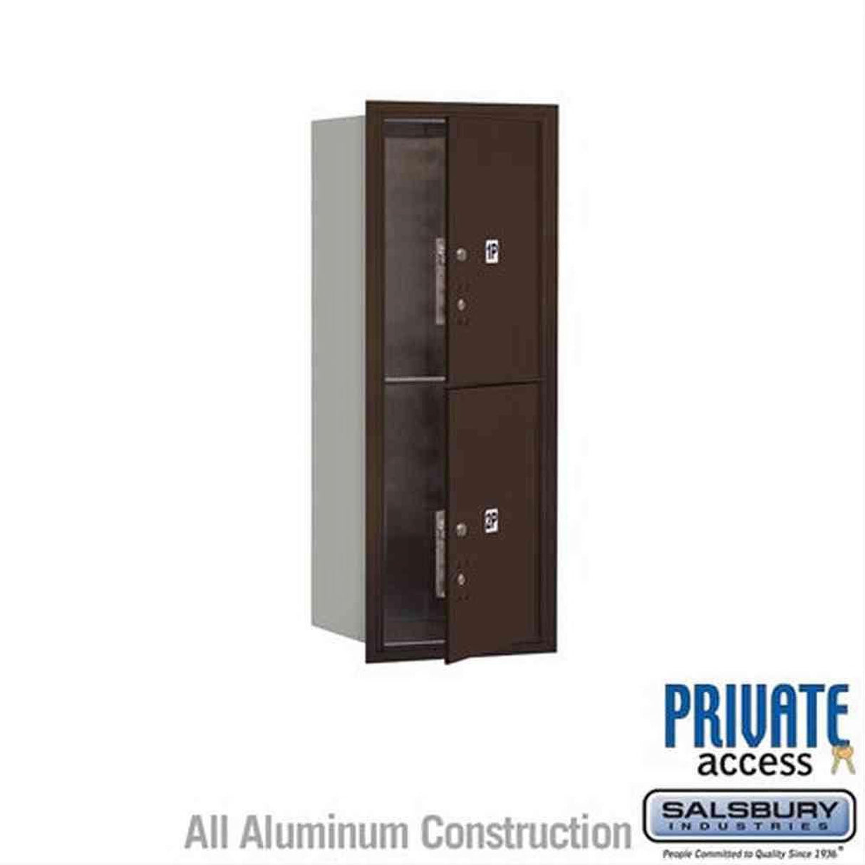Salsbury Industries 3710S-2PZFP-2P-FP 4C Horizontal Mailbox 10 Door High Front Loading Private Access Bronze