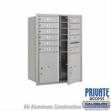 Salsbury Industries 3711D-10AFP-10-FP 4C Horizontal Mailbox 11 Door High Front Loading Private Access Aluminum