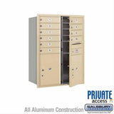 Salsbury Industries 3711D-10SFP-10-FP 4C Horizontal Mailbox 11 Door High Front Loading Private Access Sandstone