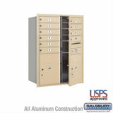 Salsbury Industries 3711D-10SFU-10-FU 4C Horizontal Mailbox 11 Door High Front Loading USPS Access Sandstone