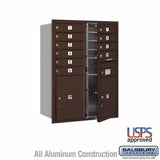 Salsbury Industries 3711D-10ZFU-10-FU 4C Horizontal Mailbox 11 Door High Front Loading USPS Access Bronze
