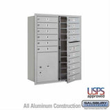 Salsbury Industries 3711D-15AFU-15-FU 4C Horizontal Mailbox 11 Door High Front Loading USPS Access Aluminum