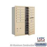Salsbury Industries 3711D-15SFU-15-FU 4C Horizontal Mailbox 11 Door High Front Loading USPS Access Sandstone