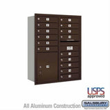 Salsbury Industries 3711D-15ZRU-15-RU 4C Horizontal Mailbox 11 Door High Rear Loading USPS Access Bronze