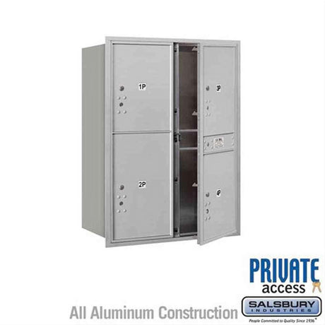 Salsbury Industries 3711D-4PAFP-4P-FP 4C Horizontal Mailbox 11 Door High Front Loading Private Access Aluminum