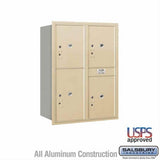 Salsbury Industries 3711D-4PSRU-4P-RU 4C Horizontal Mailbox 11 Door High Rear Loading USPS Access Sandstone