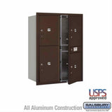 Salsbury Industries 3711D-4PZFU-4P-FU 4C Horizontal Mailbox 11 Door High Front Loading USPS Access Bronze