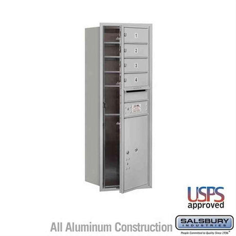 Salsbury Industries 3711S-04AFU-04-FU 4C Horizontal Mailbox 11 Door High Front Loading USPS Access Aluminum