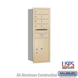Salsbury Industries 3711S-04SRU-04-RU 4C Horizontal Mailbox 11 Door High Rear Loading USPS Access Sandstone