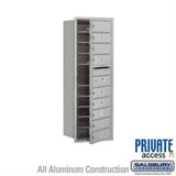 Salsbury Industries 3711S-09AFP-09-FP 4C Horizontal Mailbox 11 Door High Front Loading Private Access Aluminum