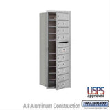 Salsbury Industries 3711S-09AFU-09-FU 4C Horizontal Mailbox 11 Door High Front Loading USPS Access Aluminum