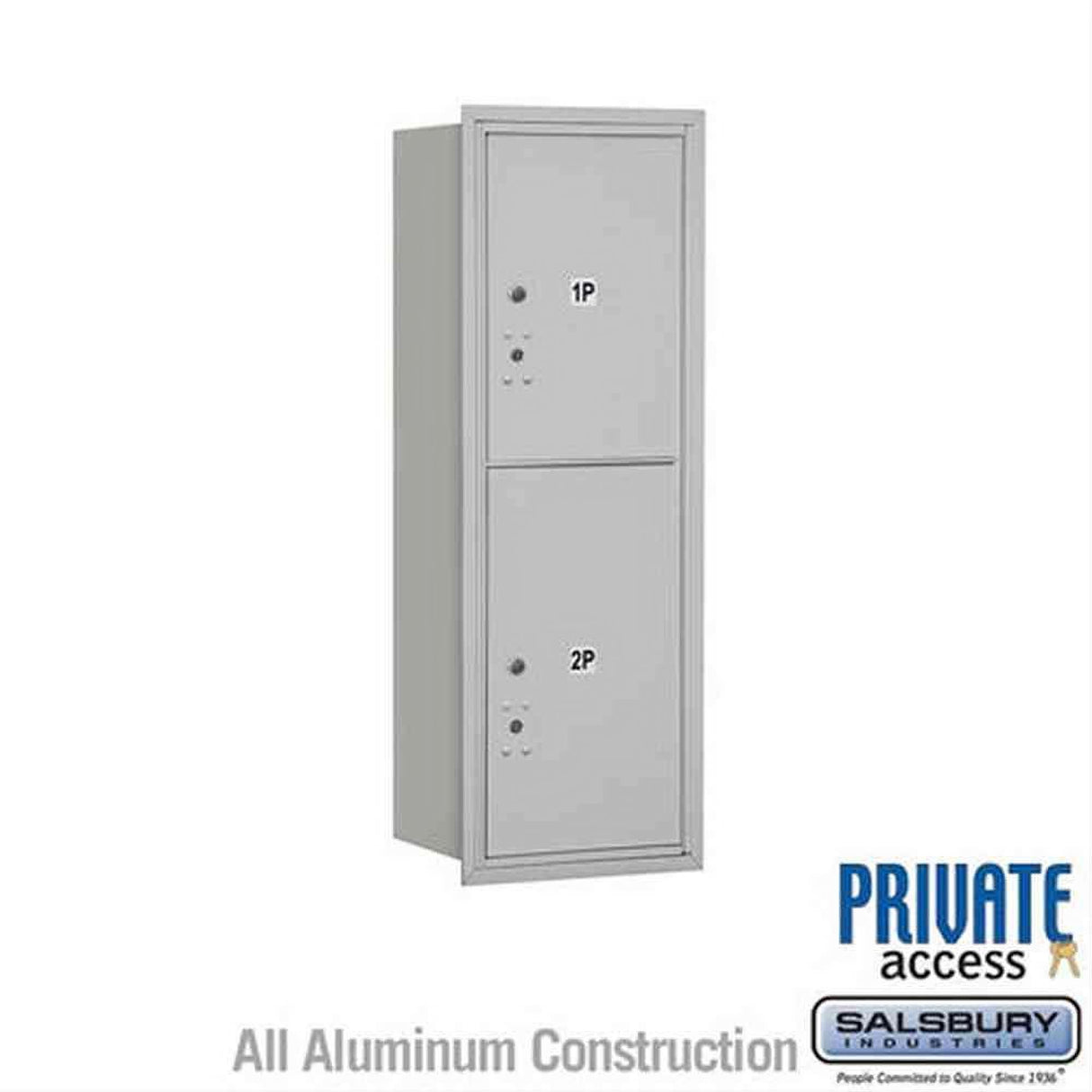 Salsbury Industries 3711S-2PARP-2P-RP 4C Horizontal Mailbox 11 Door Parcel Locker Rear Loading Private Access Aluminum