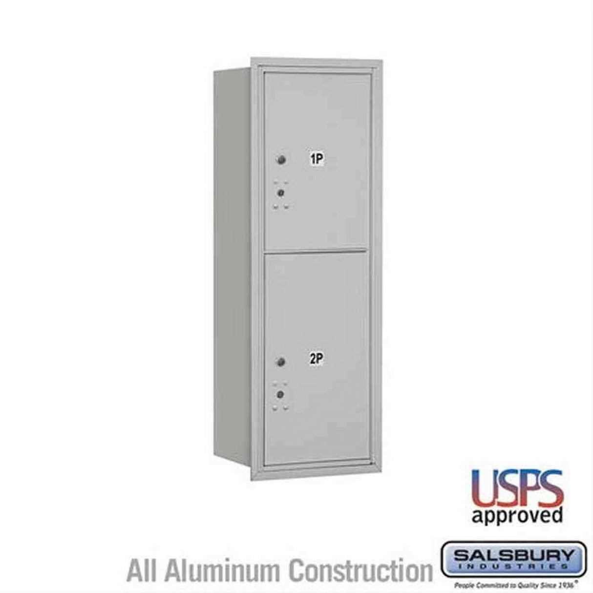 Salsbury Industries 3711S-2PARU-2P-RU 4C Horizontal Mailbox 11 Door Parcel Locker Rear Loading USPS Access Aluminum