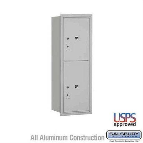 Salsbury Industries 3711S-2PARU-2P-RU 4C Horizontal Mailbox 11 Door Parcel Locker Rear Loading USPS Access Aluminum