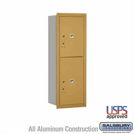 Salsbury Industries 3711S-2PGRU-2P-RU 4C Horizontal Mailbox 11 Door Parcel Locker Rear Loading USPS Access Gold