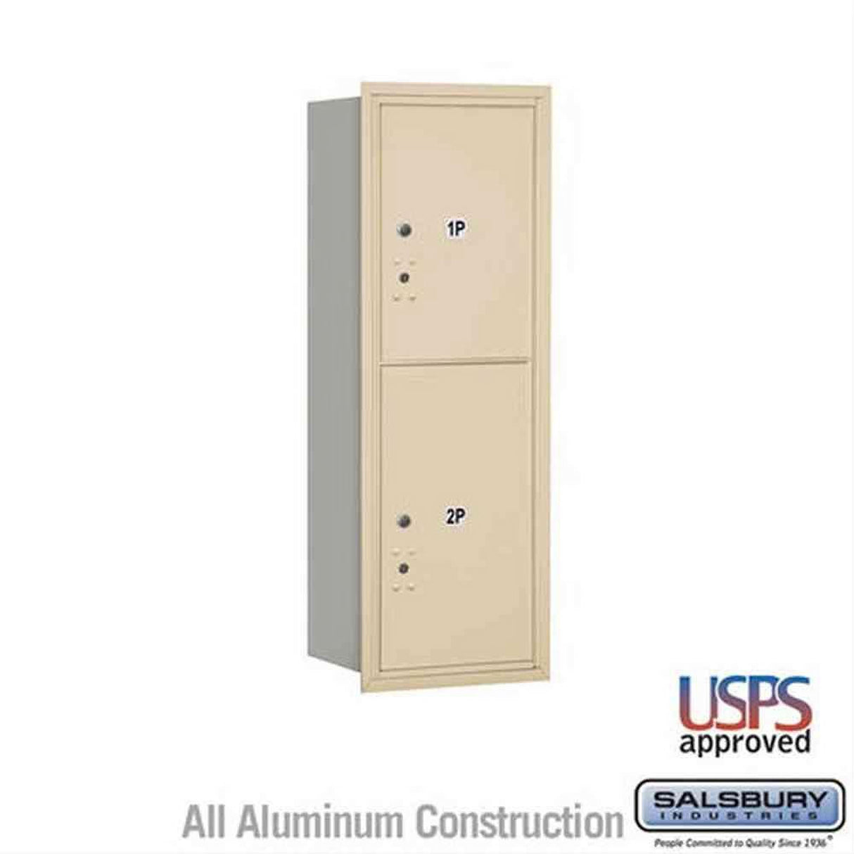Salsbury Industries 3711S-2PSRU-2P-RU 4C Horizontal Mailbox 11 Door Parcel Locker Rear Loading USPS Access Sandstone