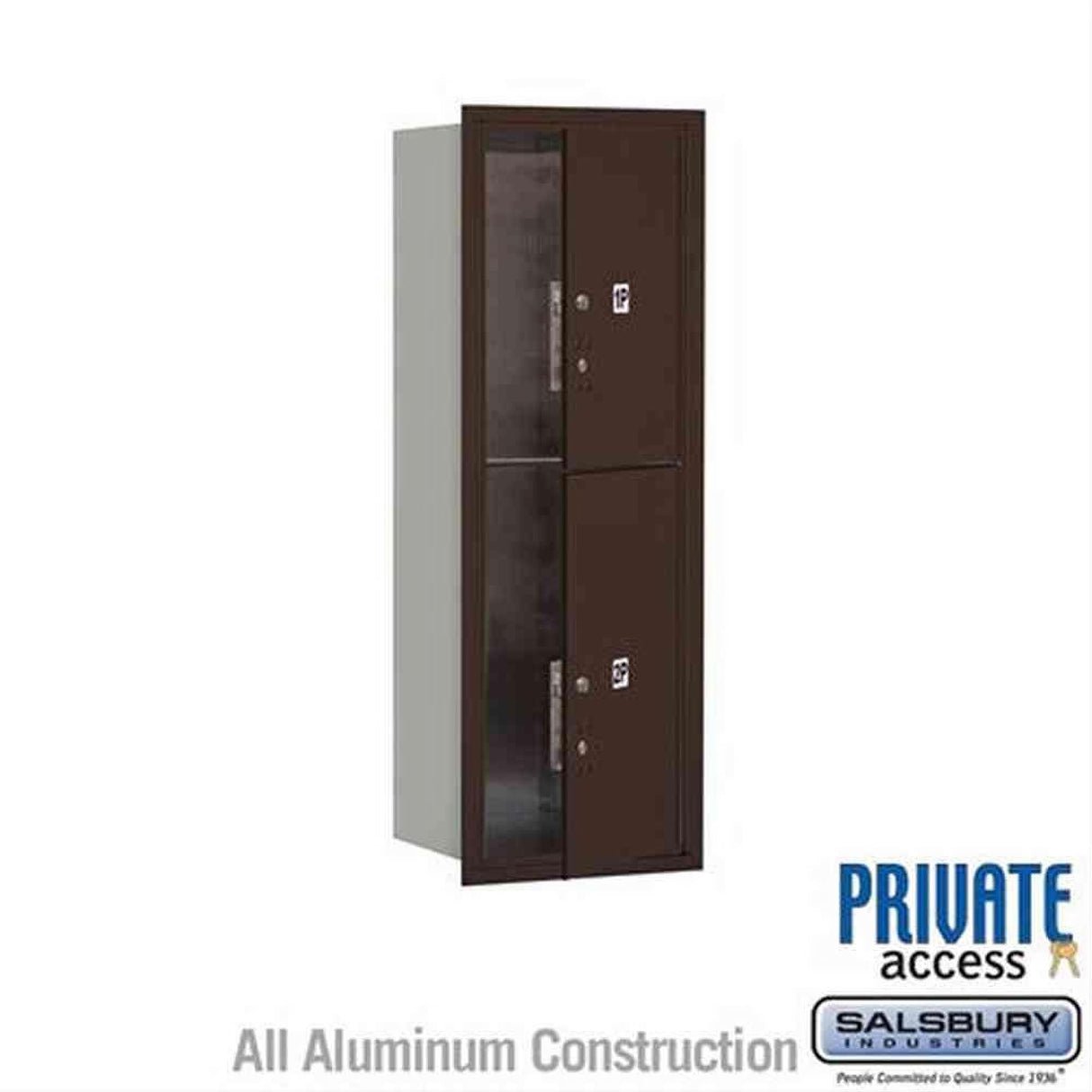 Salsbury Industries 3711S-2PZFP-2P-FP 4C Horizontal Mailbox 11 Door Parcel Locker Front Loading Private Access Bronze