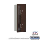 Salsbury Industries 3711S-2PZFU-2P-FU 4C Horizontal Mailbox 11 Door Parcel Locker Front Loading USPS Access Bronze