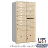 Salsbury Industries 3716D-20SRU-20-RU 4C Horizontal Maximum Height Mailbox Rear Loading USPS Access Sandstone