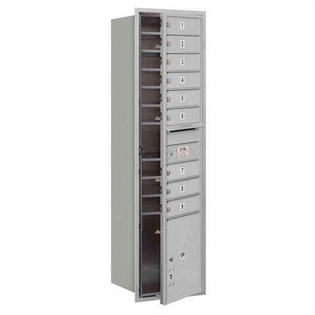 Salsbury Industries 3716S-09AFU-09-FU 4C Horizontal Maximum Height Mailbox Front Loading USPS Access Aluminum