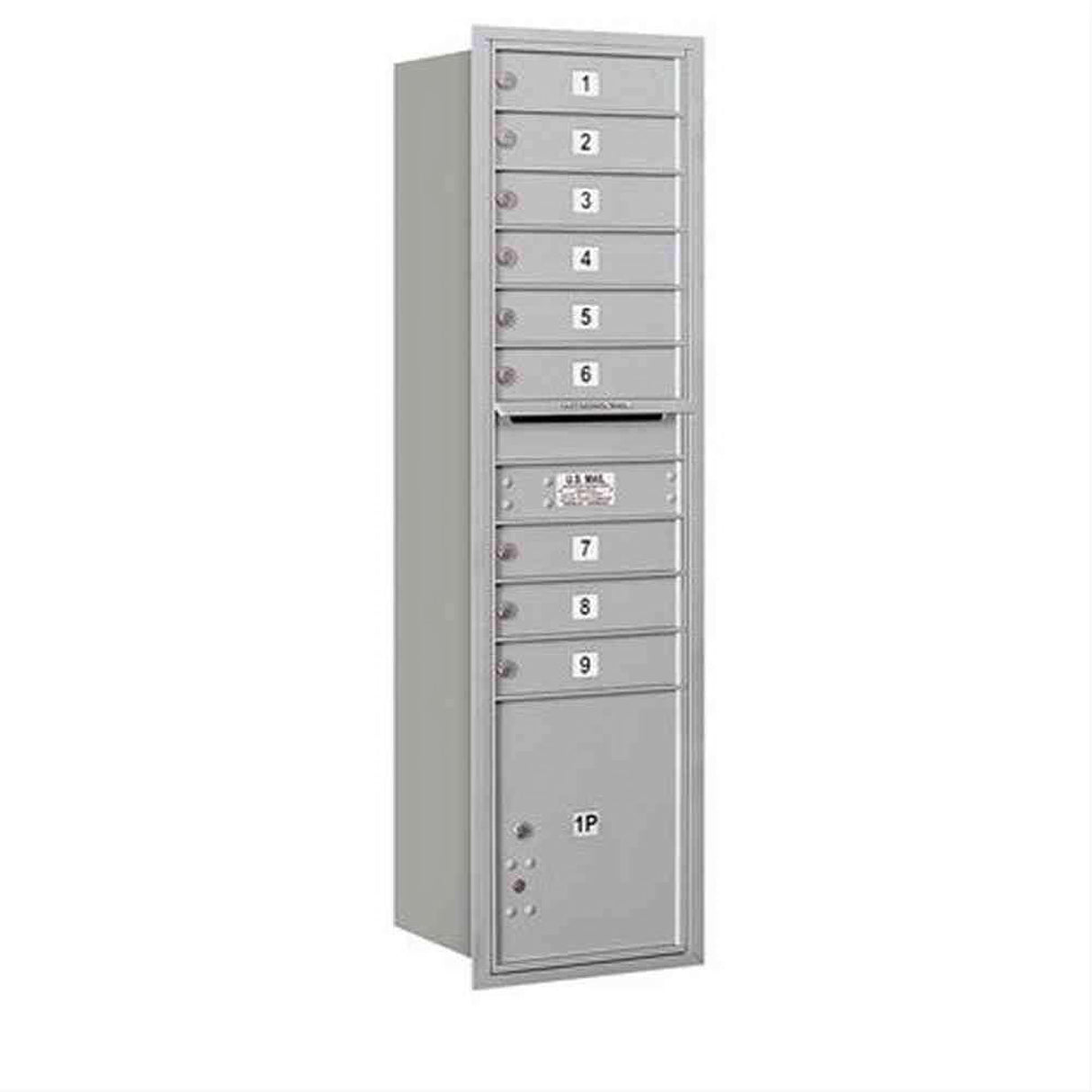 Salsbury Industries 3716S-09ARP-09-RP 4C Horizontal Maximum Height Mailbox Rear Loading Private Access Aluminum
