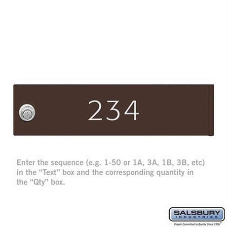 Salsbury Industries 3768BRZ Salsbury Custom Door Engraving for 4C Horizontal Mailboxs Bronze