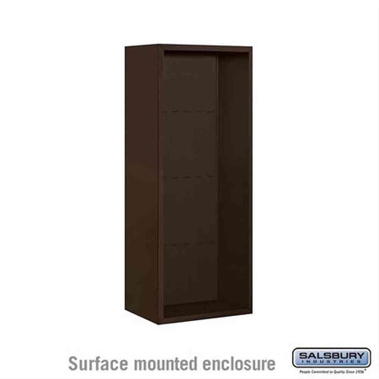 Salsbury Industries 3810S-BRZ Surface Mounted Enclosure for 3710 Single Column Bronze