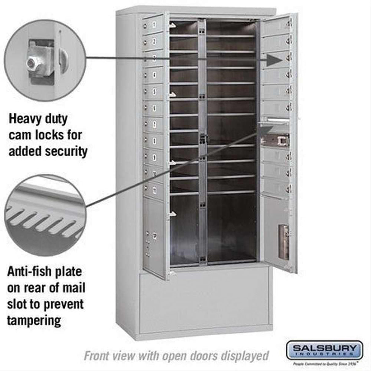 Salsbury Industries 3916D-20AFU Free Standing 4C Horizontal Mailbox Aluminum Front Loading USPS Access