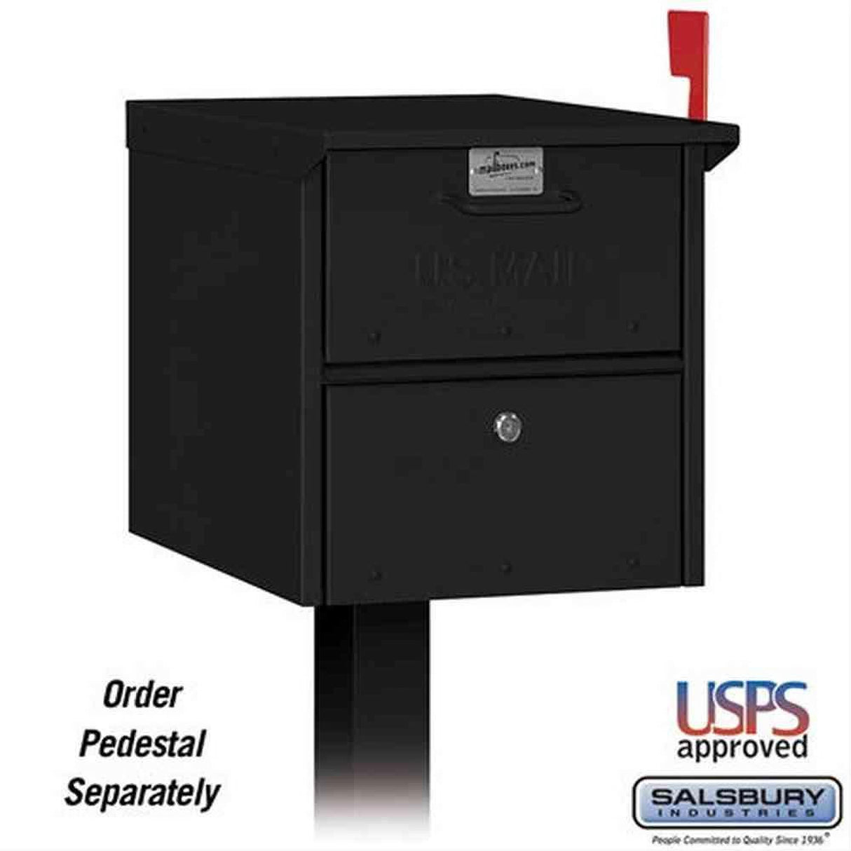 Salsbury Industries 4325BLK 4325 Roadside Mailbox Black