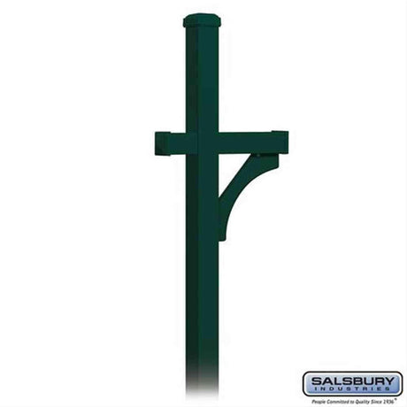 Salsbury Industries 4370GRN 4370 Deluxe Post 1 Sided In Ground Mounted for Roadside Mailbox Green