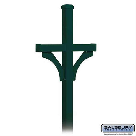 Salsbury Industries 4372GRN 4372 Deluxe Post 2 Sided In Ground Mounted for Roadside Mailboxes Green