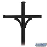 Salsbury Industries 4374BLK 4374 Deluxe Post 2 Sided In Ground Mounted for 4 Roadside Mailboxes Black