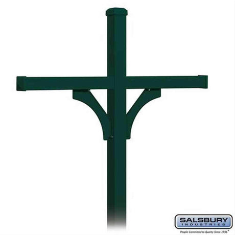 Salsbury Industries 4374GRN 4374 Deluxe Post 2 Sided In Ground Mounted for 4 Roadside Mailboxes Green