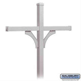 Salsbury Industries 4374SLV 4374 Deluxe Post 2 Sided In Ground Mounted for 4 Roadside Mailboxes Silver