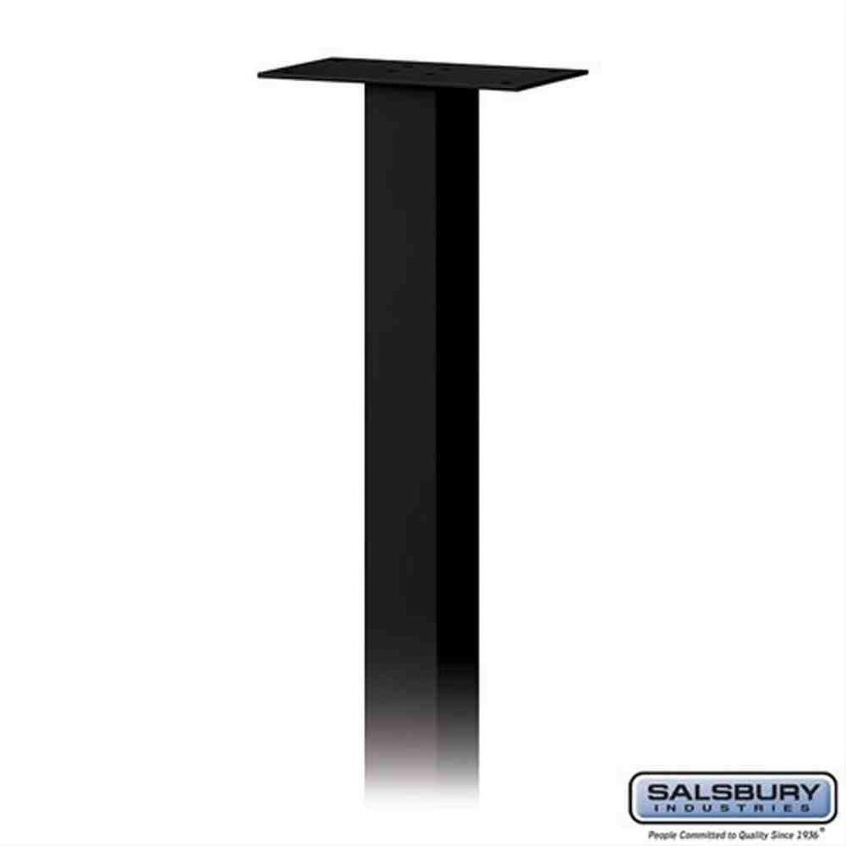 Salsbury Industries 4385BLK 4385 Standard Pedestal In Ground Mounted for Roadside Mailbox, Mail Chest & Mail Package Drop Black