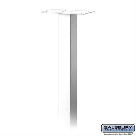 Salsbury Industries 4385WHT 4385 Standard Pedestal In Ground Mounted for Roadside Mailbox, Mail Chest & Mail Package Drop White